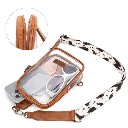 Wrangler Crossbody Clear Sling Bags for Women Stadium Approved Cross Body Purse for Sports Events Concerts