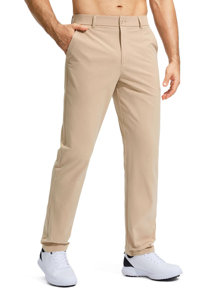 Pudolla Men's Golf Pants Mens Dress Pants Stretch Work Pants 32 Lightweight Quick Dry Slacks Casual Trousers with Pockets(Khaki 38Wx32L)