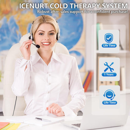 ICENURT Cold Therapy Machine w/Programmable Timer, Ice Machine for Knee After Surgery, Knee Replacement Recovery, Cryotherapy System Pain Relief, Universal Pad for Shoulder, Hip and Ankle