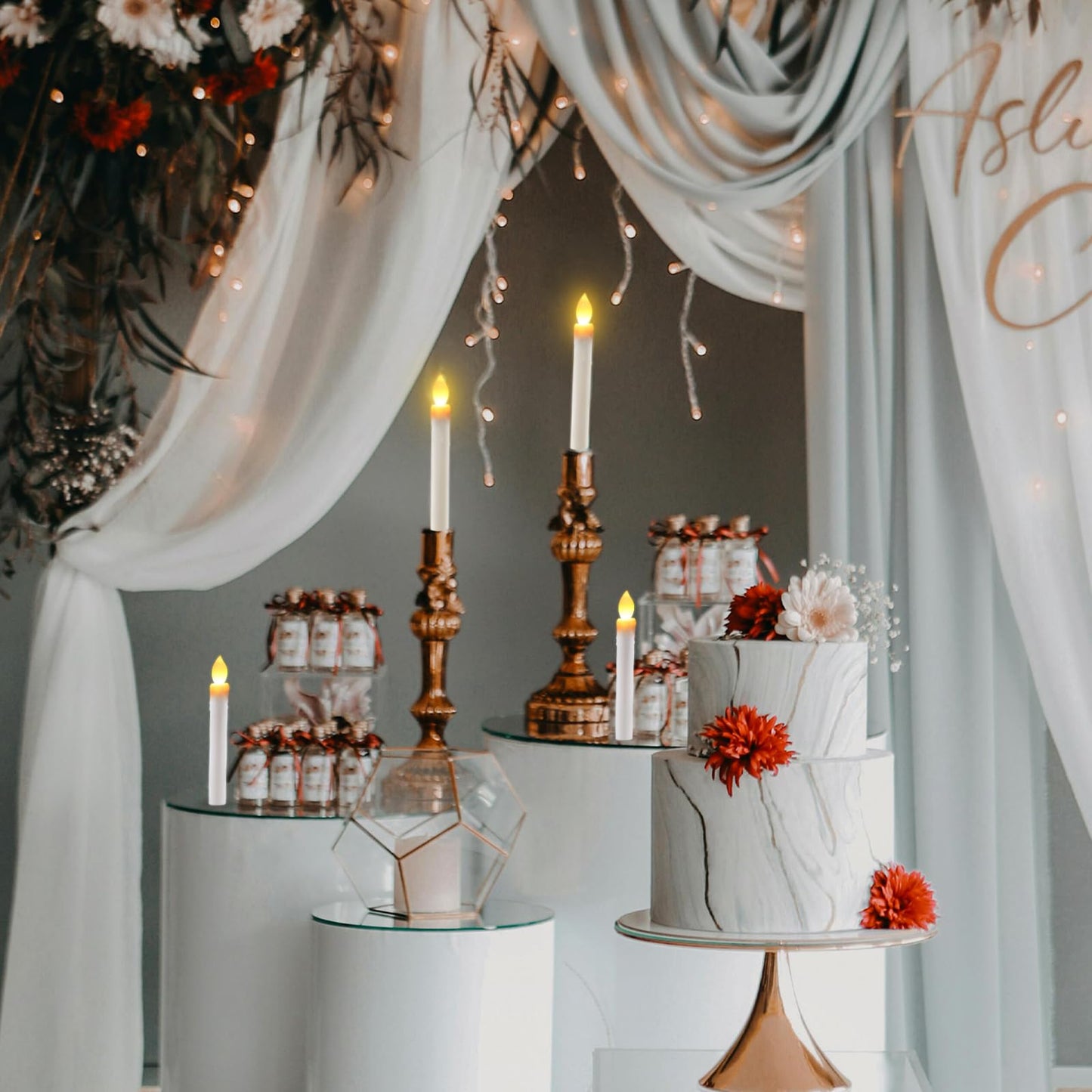 LED Flameless Window Candles With Remote Timer Sliver Base 10 PCS Battery Operated Flickering Taper Candle Lights With Removable Sliver Candle Holders Best Gift For Xmas Wedding Home Dinner Décor