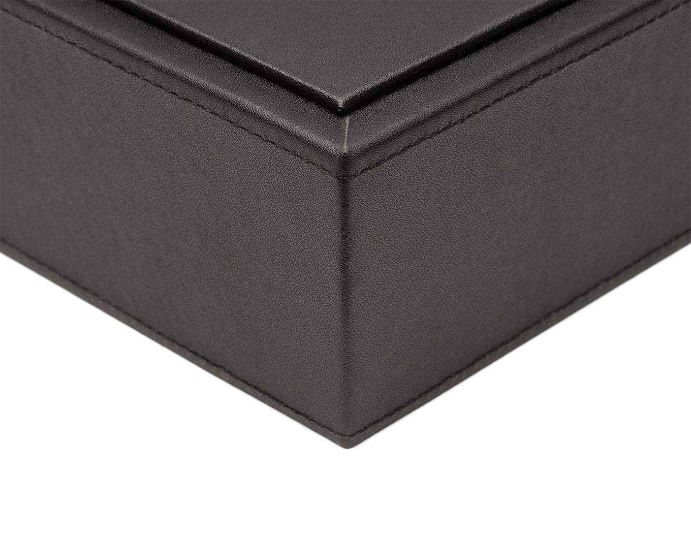 Armory by Castle - Leatherette Two Stackable Paper Trays Desk Organizer - Clutter Organizer for Home, Office, Personal, and Employee Files (Two Paper Trays - Stackable)