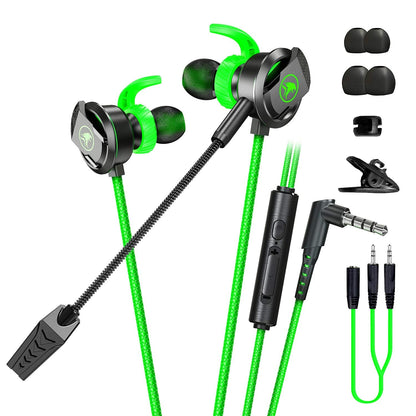 BlueFire 3.5 MM Gaming Headphone Wired Gaming Earphone Noise Cancelling Stereo Bass E-Sport Earphone with Adjustable Mic for PS4, Xbox One, Laptop, Cellphone, PC (Green)
