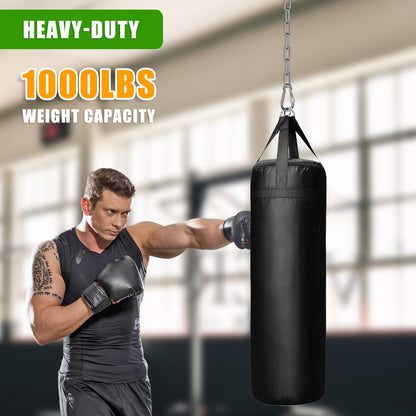 SELEWARE 2-Pack Heavy Duty Stainless Steel Punching Bag Chain, 1000LB Heavy Bag Hanging Chain with Carabiners, 20" Extension Chain for Boxing Bags, Hammocks, Swings, Yoga Trapeze & Hanging Chairs