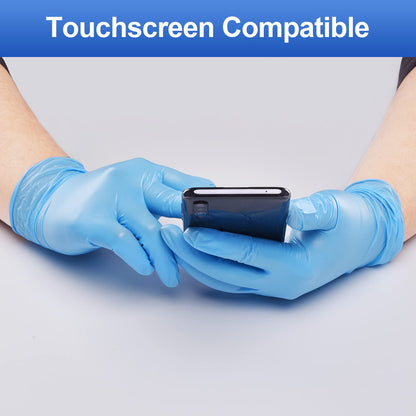 Schneider Blue Vinyl Synthetic Exam Gloves, Medium, Box of 100, 4 Mil, Powder-Free, Latex-Free, Non-Sterile, Disposable Gloves