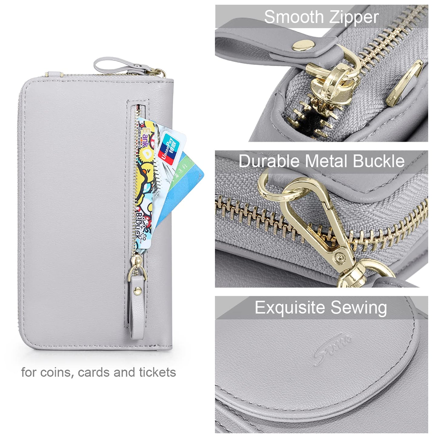 S-ZONE Small Crossbody Bags for Women Cell Phone Purse RFID Blocking Wallet Purses with Credit Card Slots