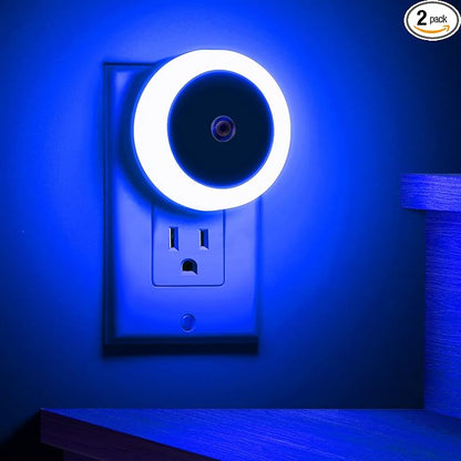 Briignite 2 Pack Blue Night Light, LED Night Light for Kids & Adults, Plug In, 60LM, 0.6W
