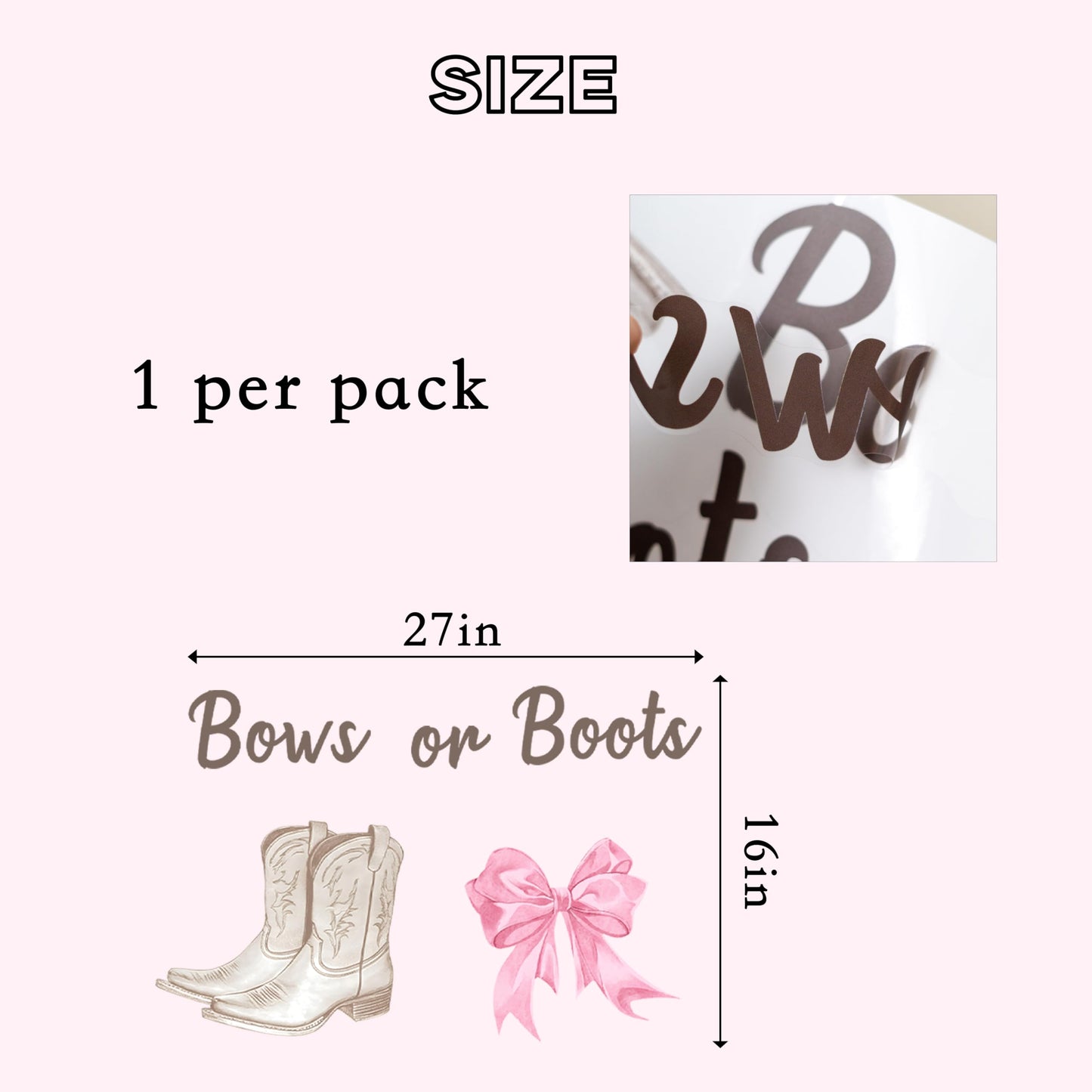 Capiont Boots Or Bows Decal - Gender Reveal Party Boy Or Girl Decoration, Bunting Party Supplies Backdrops, Baby Gender Reveal Party Balloon Arch Decal