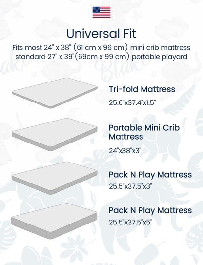 TotAha Premium Soft Pack n Play Sheets, Super Stretchy Jersey Knit Mini Crib Sheets Fitted, Silky Comfort Graco Pack and Play Mattress Sheets 2-Pack, Moon & Grey Sky