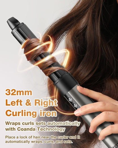 7MAGIC 6 in 1 Multi Hair Styler Dryer Brush, 110,000 RPM High-Speed, Negative Ionic, Fast Drying for Professional Blow Dry, Curling, Volumizing, Straightening and Styling, Gold