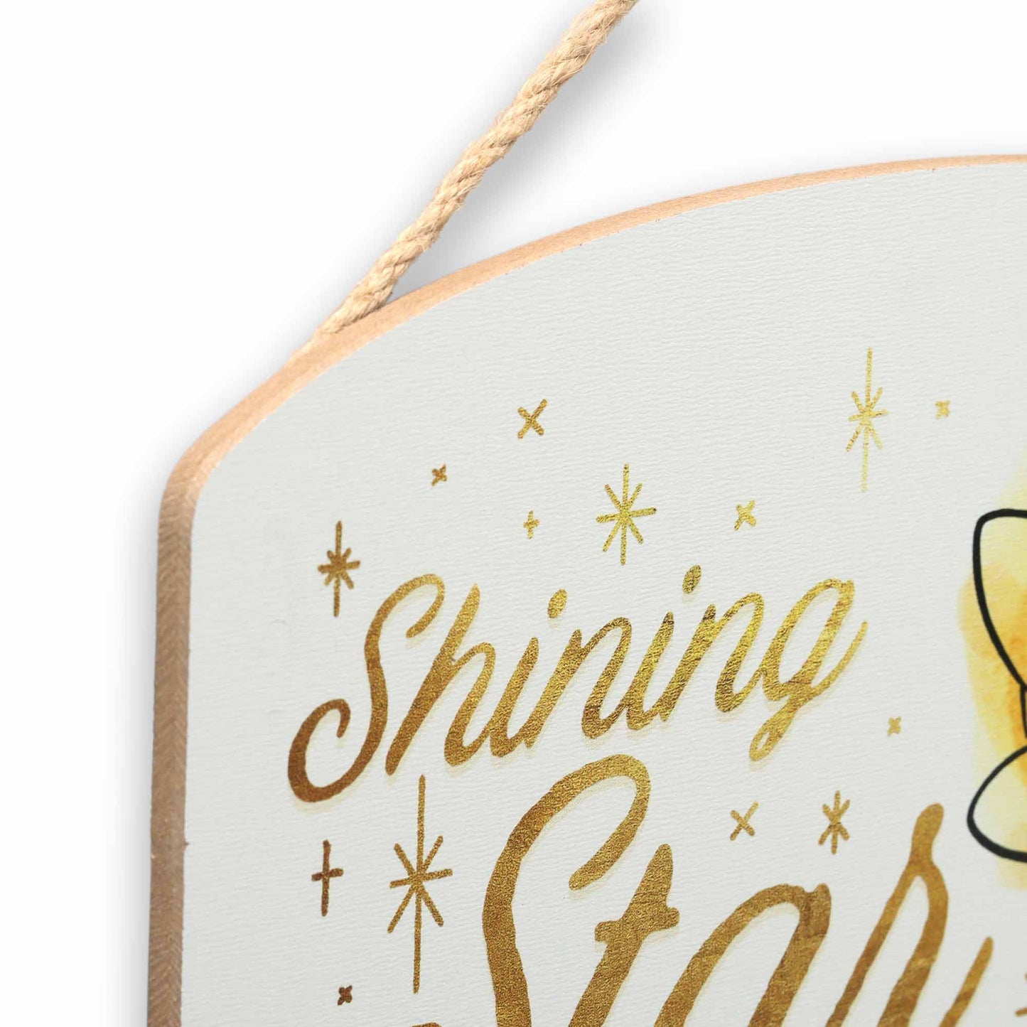 Disney Wish Shining Star Hanging Wood Wall Decor - Adorable Shining Star Sign for Kids' Bedroom or Play Room
