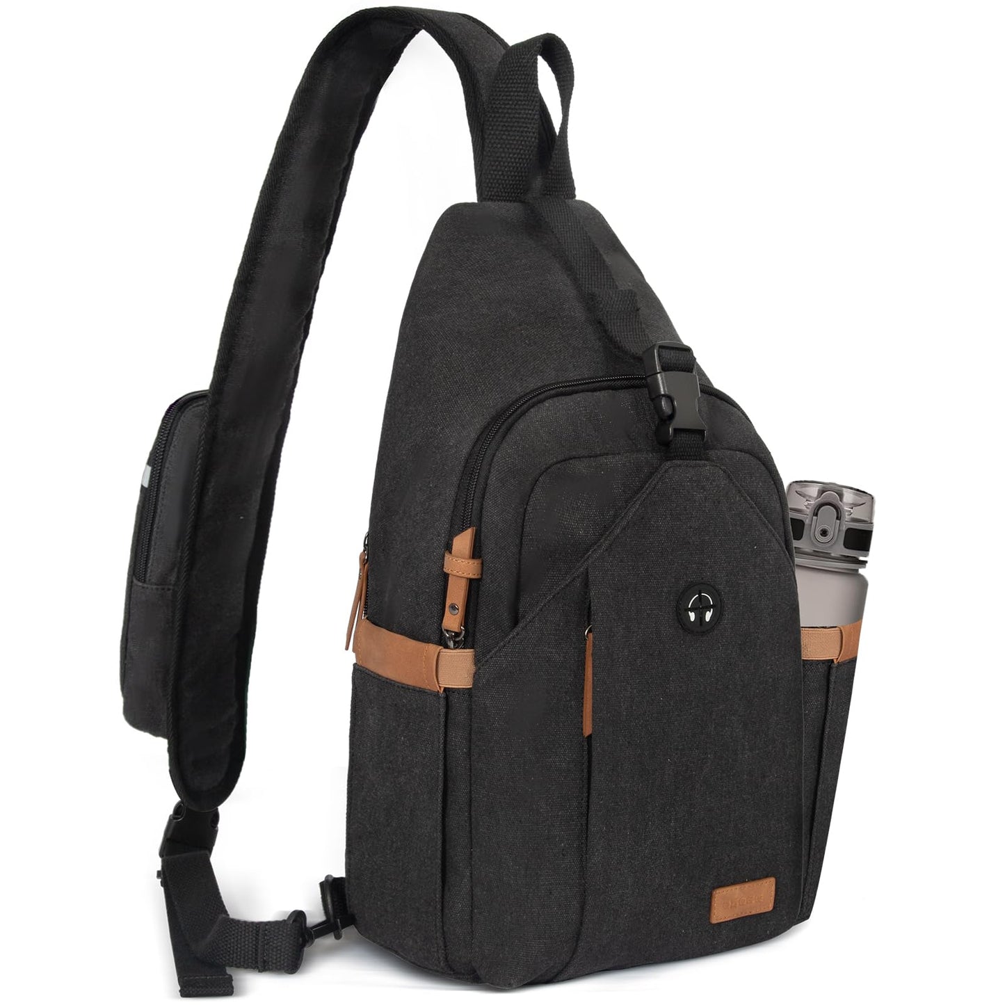 OSOCE Sling Bag for Men, Anti Theft Crossbody with Tunnel Lock, Waterproof Canvas Shoulder Backpack for Travel Hiking Daily