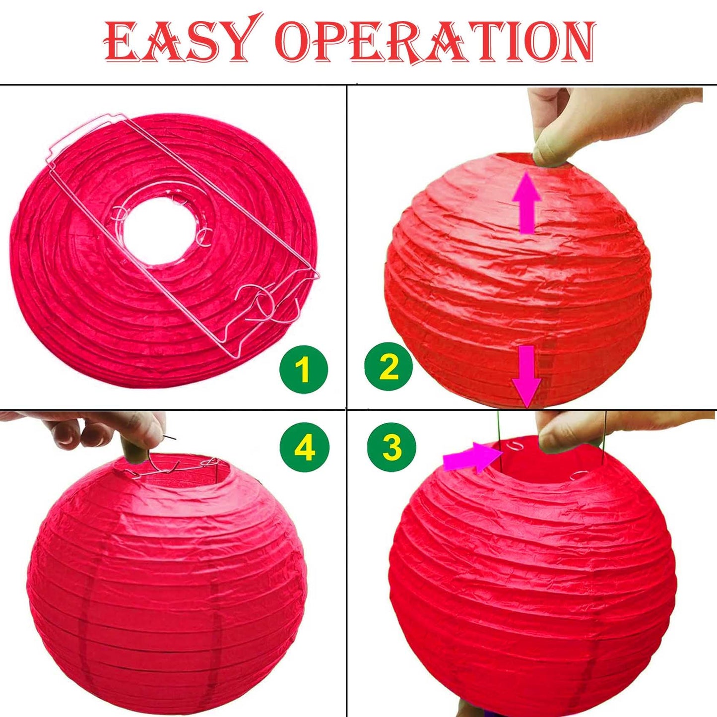 KUNYYI Red -White and Blue Paper Lanterns 12Pcs Hanging Lanterns for Birthday Party, Wedding, Home Decor, Baby Shower Festive Decoration