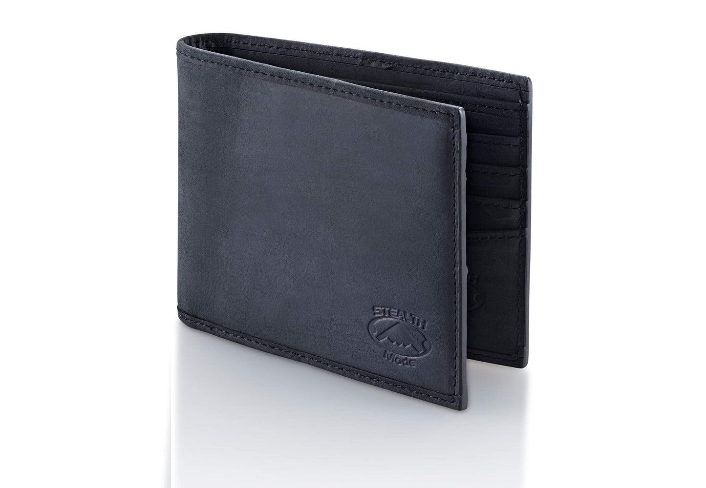 Stealth Mode RFID Wallet for Men - Genuine Napa Leather Bifold Mens Wallet with 8 Card Slots & Divided Billfold - Elegant Gift Box Packaging, RFID Blocking Technology