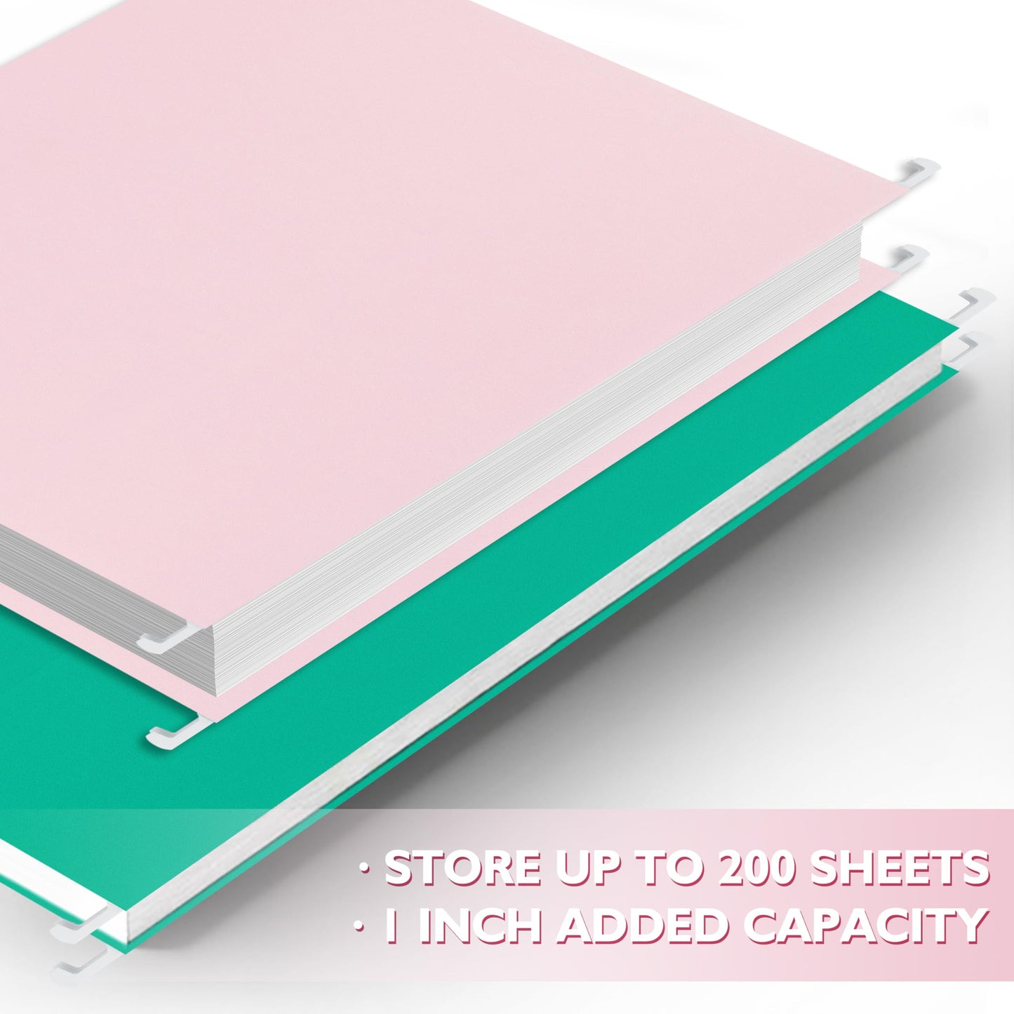 25 Packs Hanging File Folders,Cherry Pink Hanging File Folders Letter Size,Hanging Folders with 1/5-cut Tabs,Hanging Folders for Filing Cabinets, File Organizer Folder for Office,School,Home