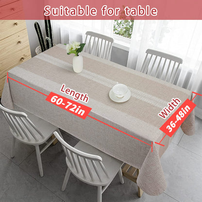 Vonabem 100% Waterproof Rectangle PVC Tablecloth, Vinyl Table Cloth Cover Oil Proof Spill Proof Wipeable Table Cloths for Indoor and Outdoor Use(Brown,60X84IN)