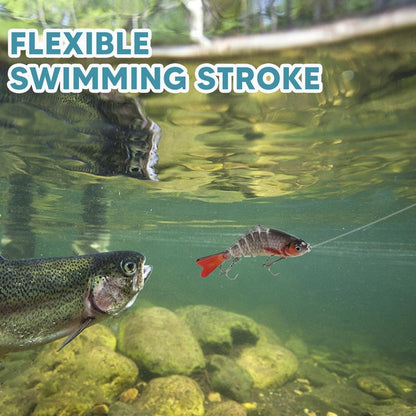 Fishing Lures for Bass Trout Walleye, 5pcs Segmented Multi Jointed Swimbaits Fish-Slow Sinking Bionic Hard Bait Swimming Fishing Lures with Treble Hooks Artificial Lures for Freshwater Saltwater
