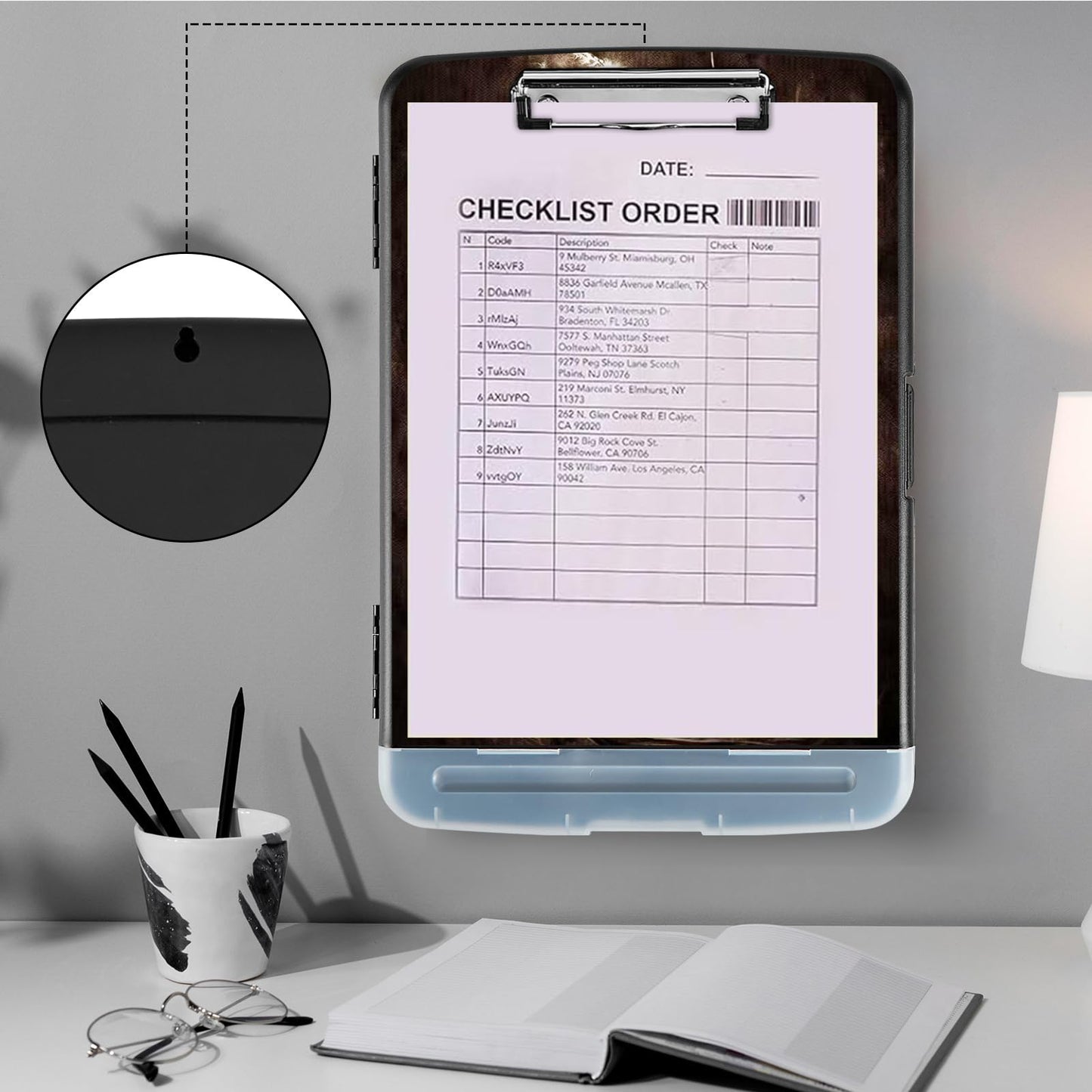 Clipboard with Storage,Heavy Duty Plastic Storage Clipboard with Low Profile Clip,Teacher Must Haves,Office Supplies,Dragon