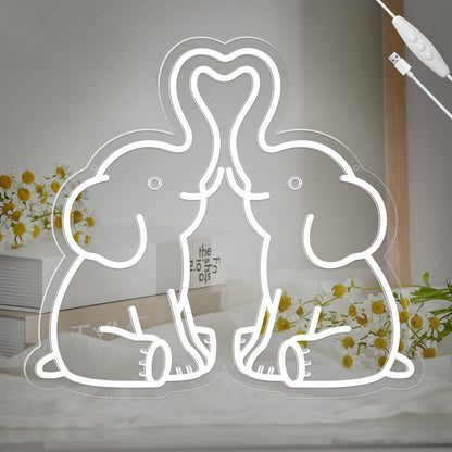 LMHSE Elephant Neon Signs, Dimmable LED Sign Living Room Decor, Party, Bedroom, Wedding Decor, Birthday Gifts for Women, Christmas (Elephant)