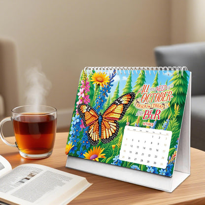 ILYUFO 2026 Diamond Painting Calendar, Diamond Art Kits for Adults, Ideal Desktop Ornaments & Thoughtful Female Gifts (Butterfly and Flower)