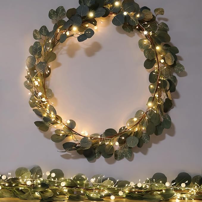 Copper Wire Firecracker Christmas Lights, 26FT 400LED Plug-in Twinkle Cluster Fairy Lights for Christmas Tree with Remote for Bedroom Dorm Wreath DIY Wedding Christmas Decoration