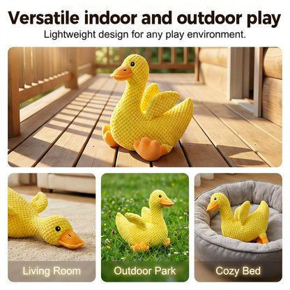 Mellow Calming Duck Dog Toy, 2026 New Durable Plush Chew Toy with Quack Sound for Dogs Teeth,Stuffed Interactive Toys for Indoor Puppies and Senior Pups (B-Yellow, Medium)