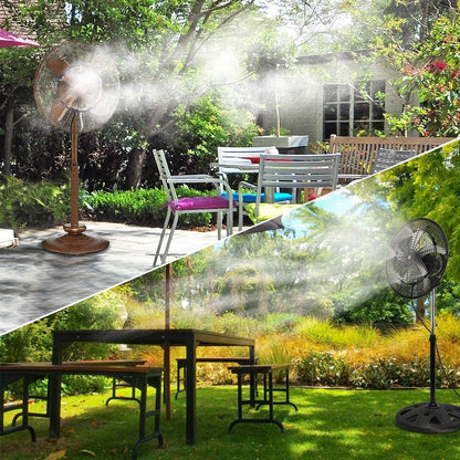 Outdoor Misting Fan Kit for a Cool Patio Breeze,Water Mister Spray for Cooling Outdoor,32FT (10M) Misting Line + 5 Brass Mist Nozzles + a Brass Adapter(3/4) Fit to Any Outdoor Fan