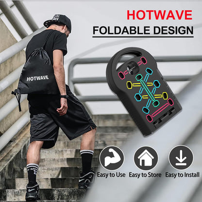 HOTWAVE Push Up Board, Portable PushUp Board, Foldable 20 in 1 Push Up Bar