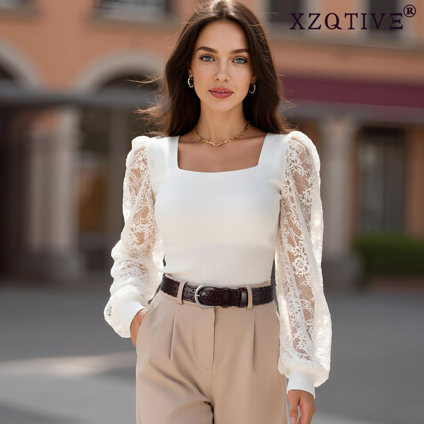 XZQTIVE Women Plus Size Leather Belt for Jeans Dresses Pants Hollow Flower Waist Belts with Solid Pin Buckle