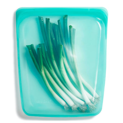 Stasher Premium Silicone Reusable Food Storage Half Gallon Bag, Aqua, Microwave, Sous Vide, Dishwasher, Oven and Freezer Safe, BPA Free, Leak-free, Eco-friendly, 64 Oz