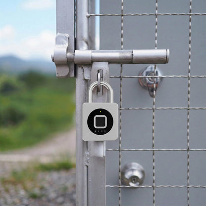 eLinkSmart Gym Locker Padlock - Fingerprint Mobile APP Unlock Remote Unlock: Waterproof Keyless Biometric Padlock for Gym Locker Field Box Footlocker Tool Box Gun Case Type-C Silver