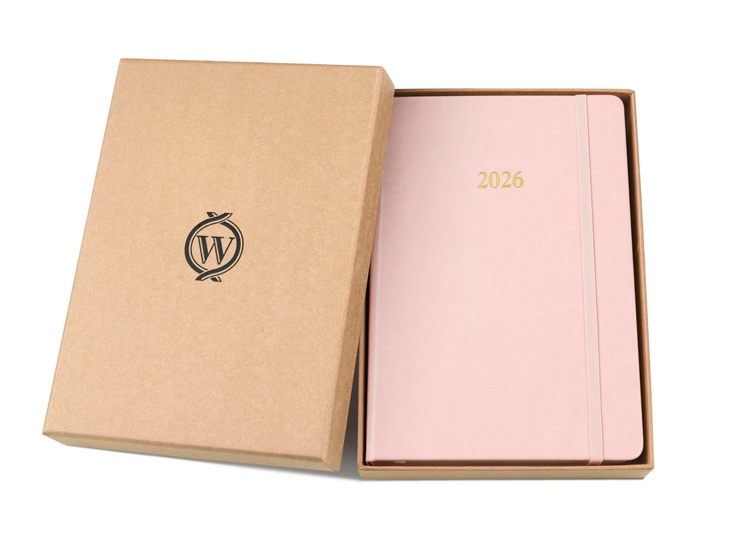 Wykeham's Executive 2026 Daily Journal Planner – US Public Holidays & Format – Customization Available (Rose, 8.5"×5.5")