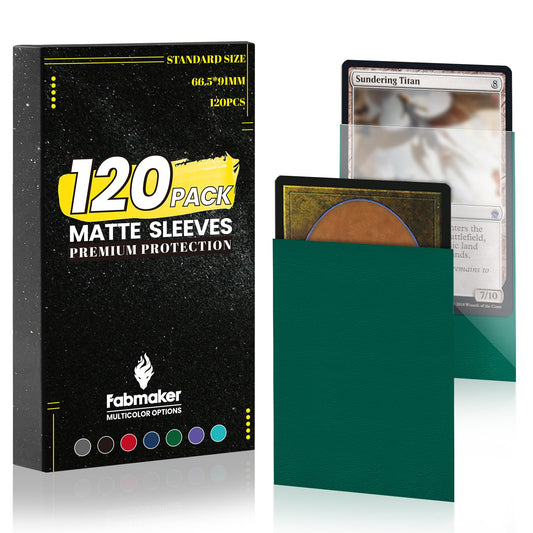 120Pack Card Sleeves Compatible with MTG Card Sleeves for Trading Cards, Matte Deck Card Protectors, Shuffling Fit for Baseball Card,Sports Cards,Game Card, 66x91mm, Green