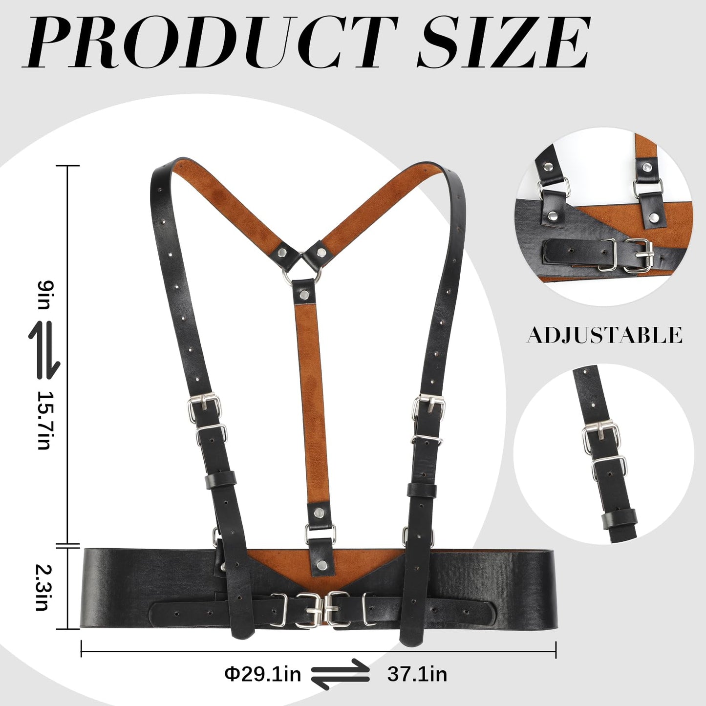 MICKAIER Punk Women's Belt, Fashion Women's Waistband Outerwear Outerwear Black Corset Belt, Adjustable (Fit for Waist Size 28''-33'')