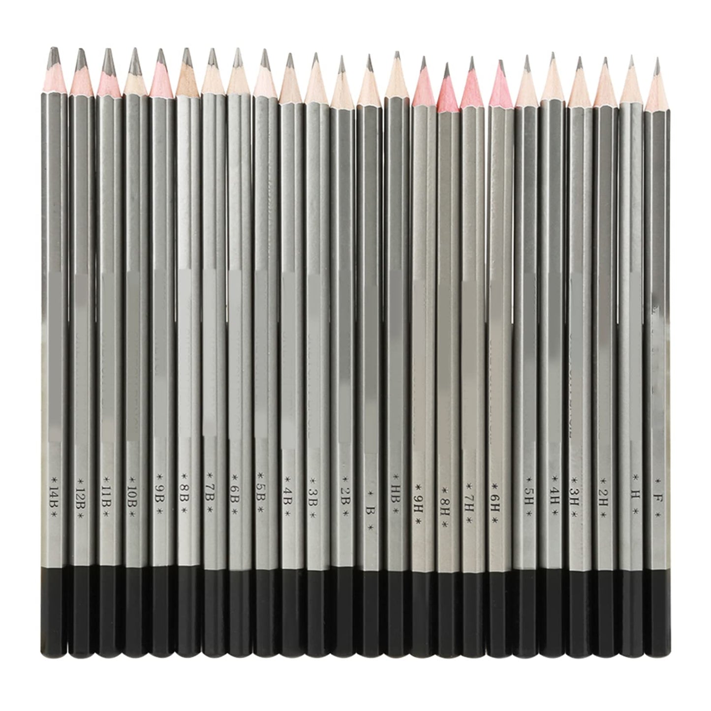 Cunyuer Drawing Pencils, 24 PCS Art Pencils, Graphite Pencil 9H 8H 7H 6H 5H 4H 3H 2H H HB F B 2B 3B 4B 5B 6B 7B 8B 9B 10B 11B 12B 14B