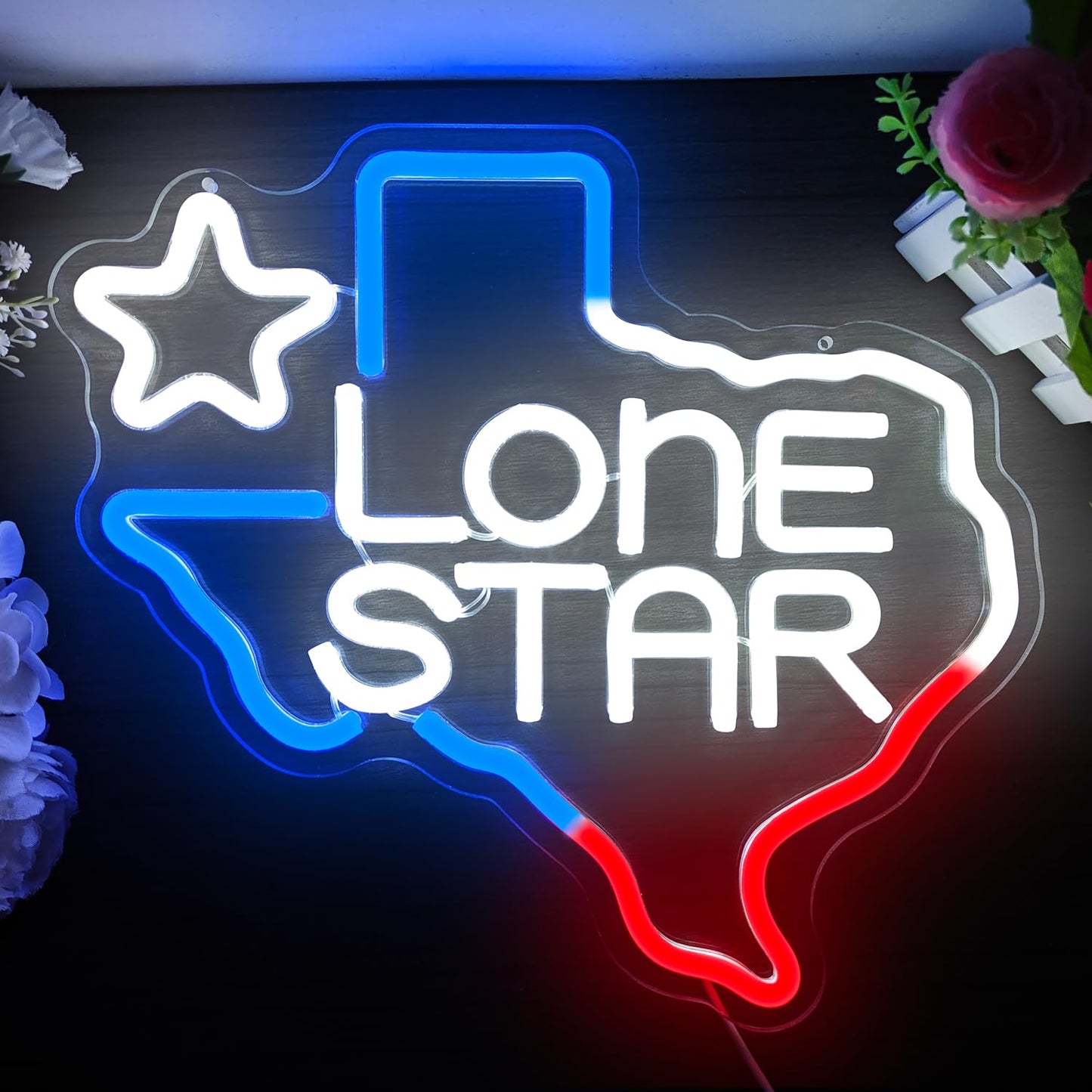Texas Lone Star Neon Sign Dimmable Neon Beer Signs Lone Star Beer Neon Signs for Wall Decor Neon Led Signs for Bedroom Bar Neon Sign for Man Cave Bar Pub Restaurant Gift