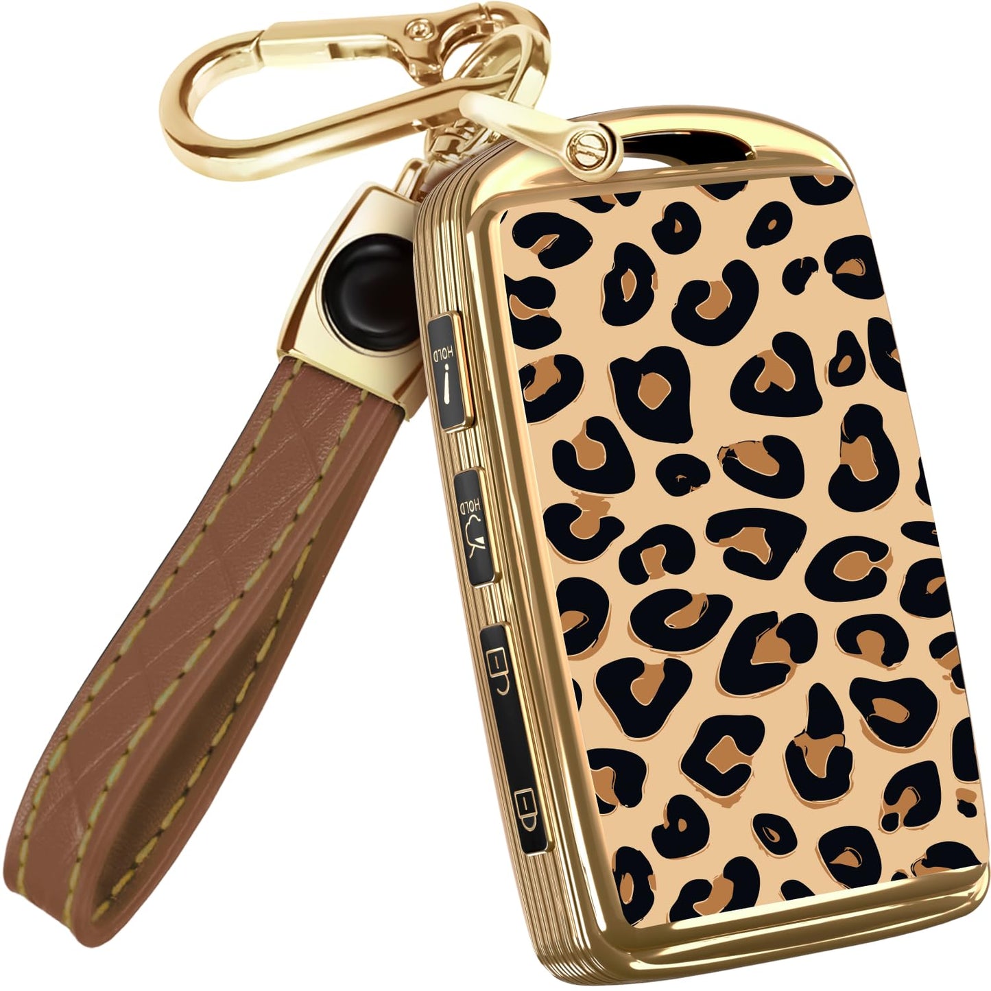 Lucrum Compatible with Mazda CX5 Key Fob Cover & Leather Keychain - TPU Keyfob Case for 3, 6, CX-5, CX-9, CX-30, CX-50, CX-70 (2019-2025) - Leo Vibe