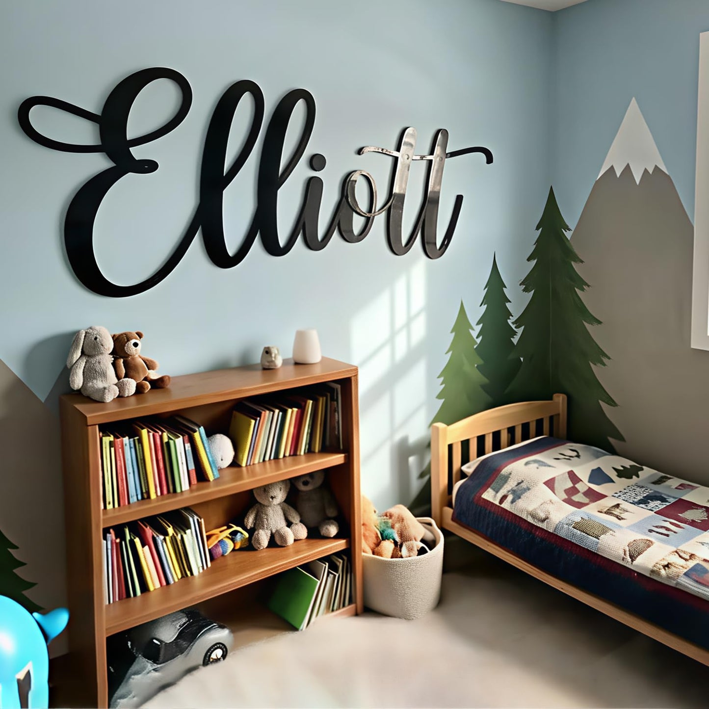 Custom Acrylic Name Sign for Nursery, Handmade 3D Laser Cut Personalized Name Mirror Sign for Wall, Home Bedroom Party Salon Birthday Gift Wedding Event