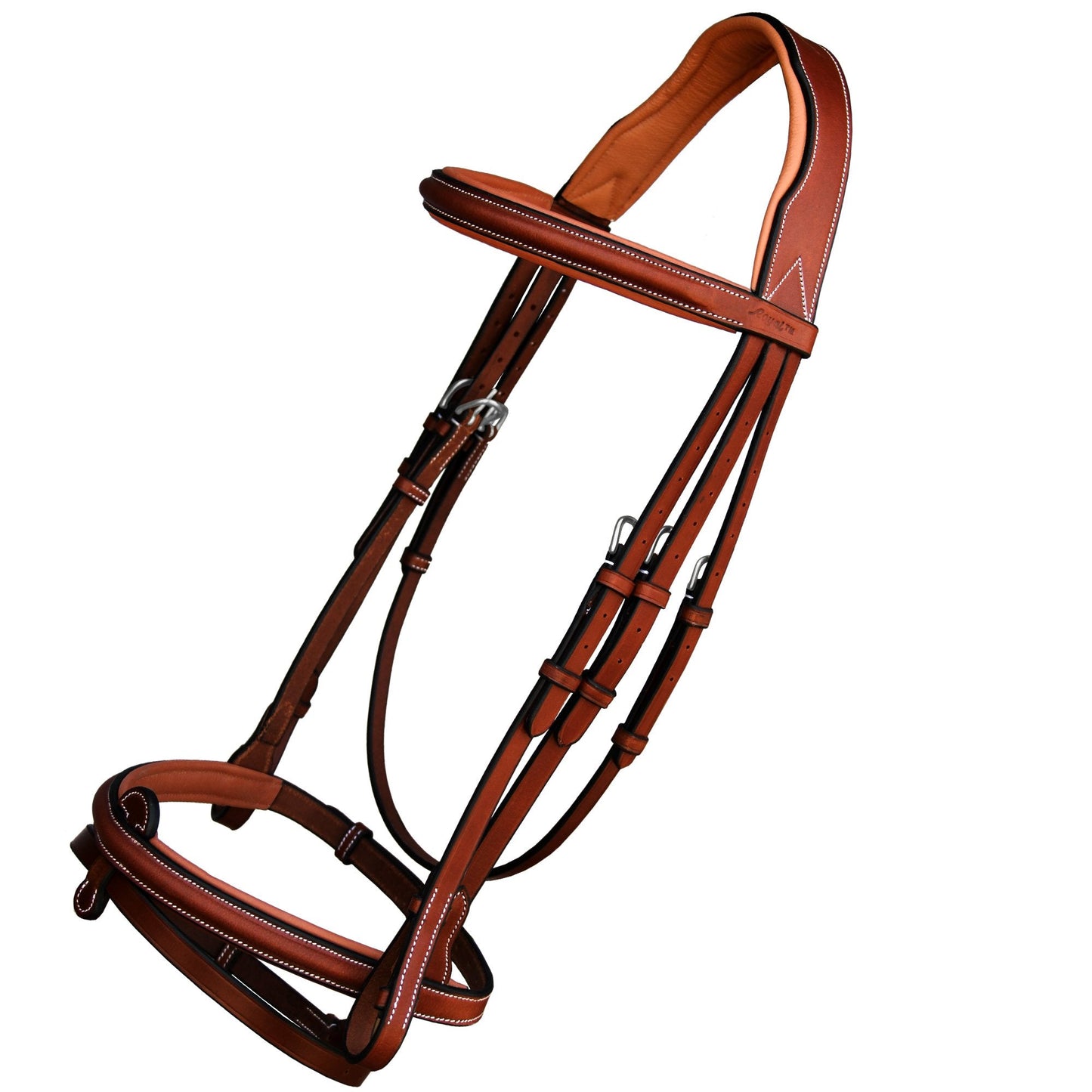 ExionPro English Hunter Jumping Bridle for Horses with Removable Flash Soft Yet Strong Rubber Reins | Royal Hunter Bridle | English Bridle for Horses (Oak Brown, Pony)