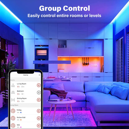 Sengled Smart LED Strip Lights 32.8ft WiFi LED Lights Compatible with Alexa and Google Home 16 Million Colors RGB Music Sync Adjustable Length 25,000 Hours Life Multi Mode Support for Game Movie