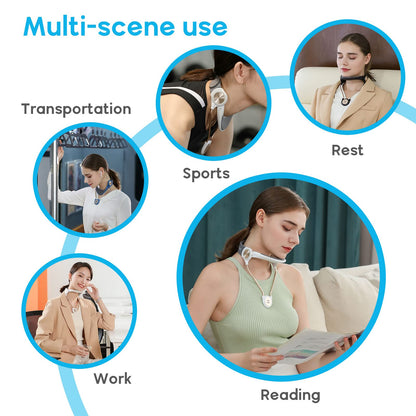 Neck Support, Adjustable Neck Brace, Neck Stretcher Exerciser Cervical, Neck Traction Device, Correction for Spine Pressure Neck Pain Relief Improving Forward Neck Posture (16.6-18.9 inchs Pink)