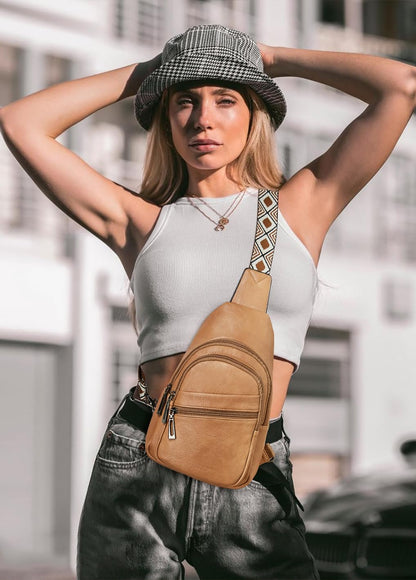 Sling Bag Crossbody Bags for Women Small Cross Body Bag Fanny Packs Chest Sling Purse for Daily Travel Leisure Sport