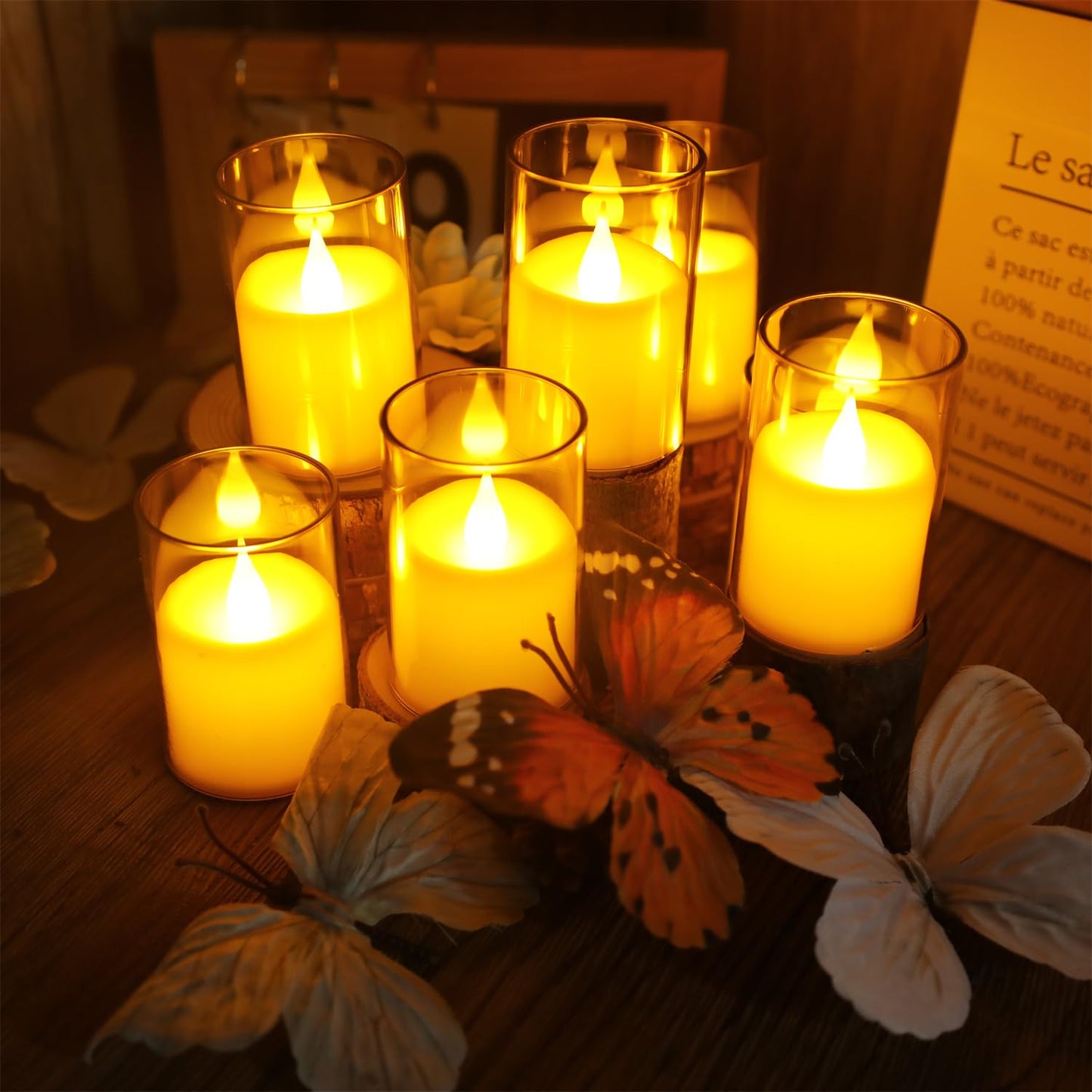 Topstone 6 PCS Flameless LED Tea Light Candles with Remote Control, Battery Operated Flickering Fake Tealights for Home Decor, Wedding, Christmas