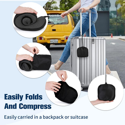 Cirorld Neck Pillow for Traveling, Travel Pillows for Airplanes,100% Pure Memory Foam Travel Neck Pillow, Adjustable Flight Pillow, Portable Plane Accessories with Eye Mask, Earplugs, Carry Bag