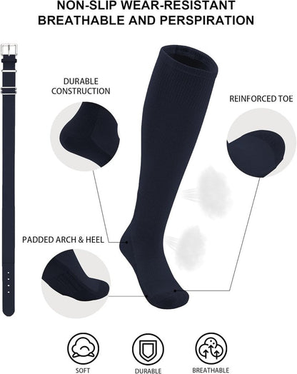 Toddler Baseball Socks & Belt Combo Set - Youth Softball Tee Ball Gear for Boys & Girls | 2T-5T