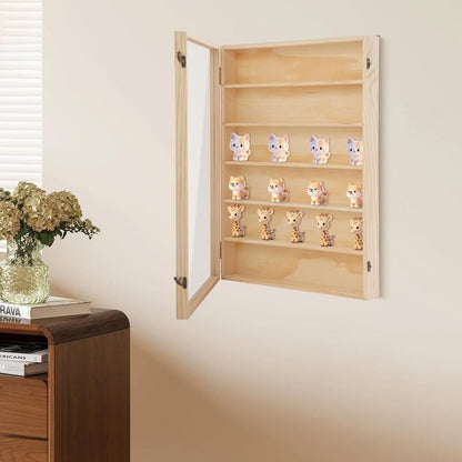 Wall Mounted Display Cabinet - 6 Tier Acrylic Door Showcase for Minifigures & Small Models | Space-Saving Design