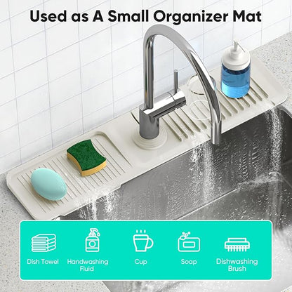 24'' Faucet Mat for Kitchen Sink Faucet Mat Kitchen Sink Splash Guard Silicone