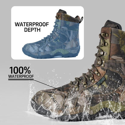 Men's Waterproof Hunting Boots - 8" Camo Insulated Hiking Boots with 200g Thinsulate