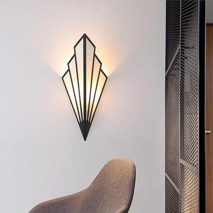 Modern Style Wall Light Set of Two,Battery Operated Wall sconces with Remote Control,Wireless Art Deco Lighting Fixture for Living Room,6 RGB Colors dimmable(with Bulbs+Remote Control+Charging Cable)