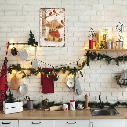 Vintage Christmas Metal Sign 8X12inch-Enhances Holiday Spirit in Home Bar Cafe Restaurant