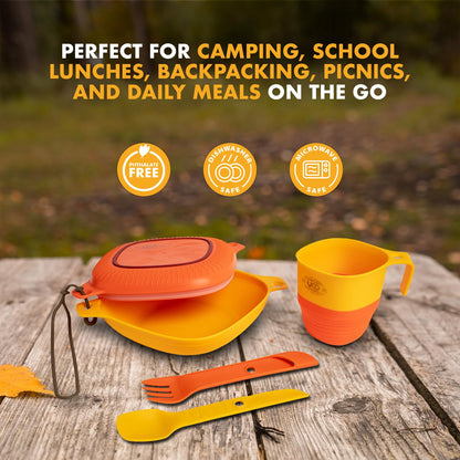 UCO 6-Piece Camping Mess Kit with Bowl, Plate, Camp Cup, and Switch Spork Utensil Set